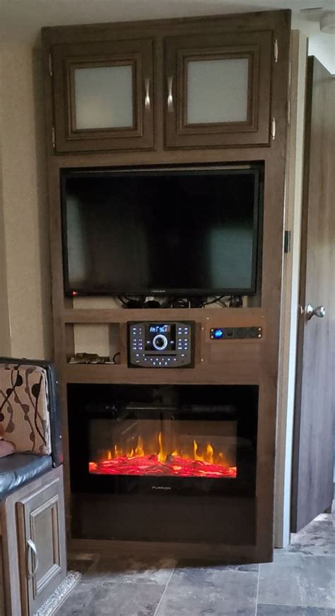 5th wheel electric floor box heater log fireplace|furrion rv fireplace logs.